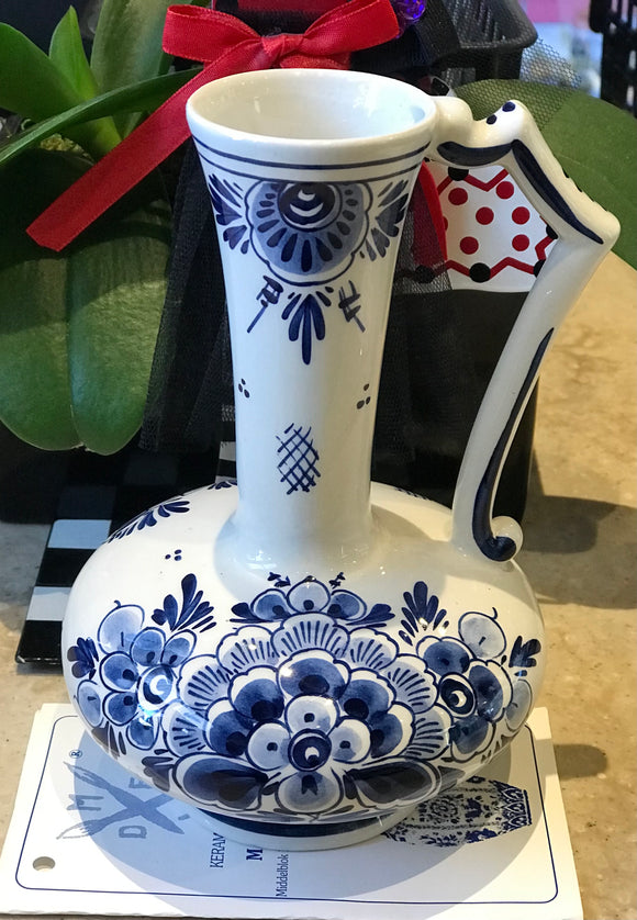 Delft Blue Flower Vase 7”