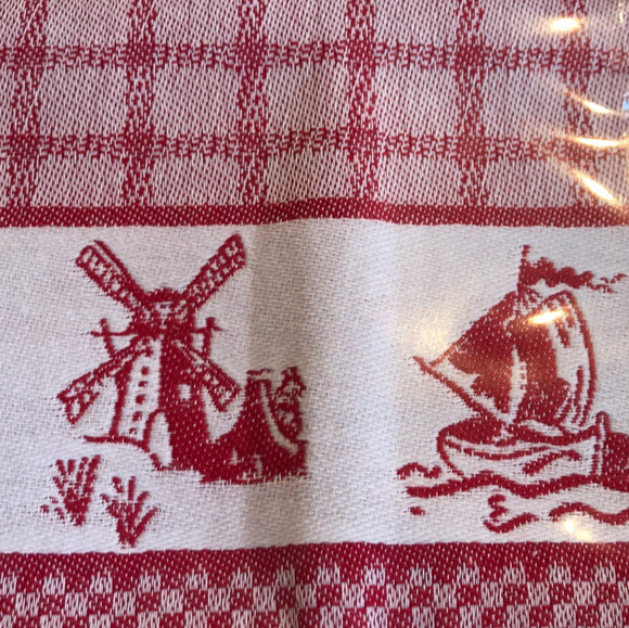 Dish Towel Square with flowers and mill