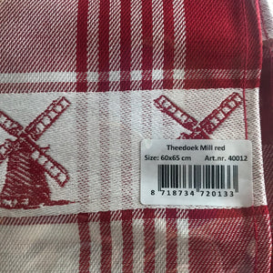 Dish towel mill red