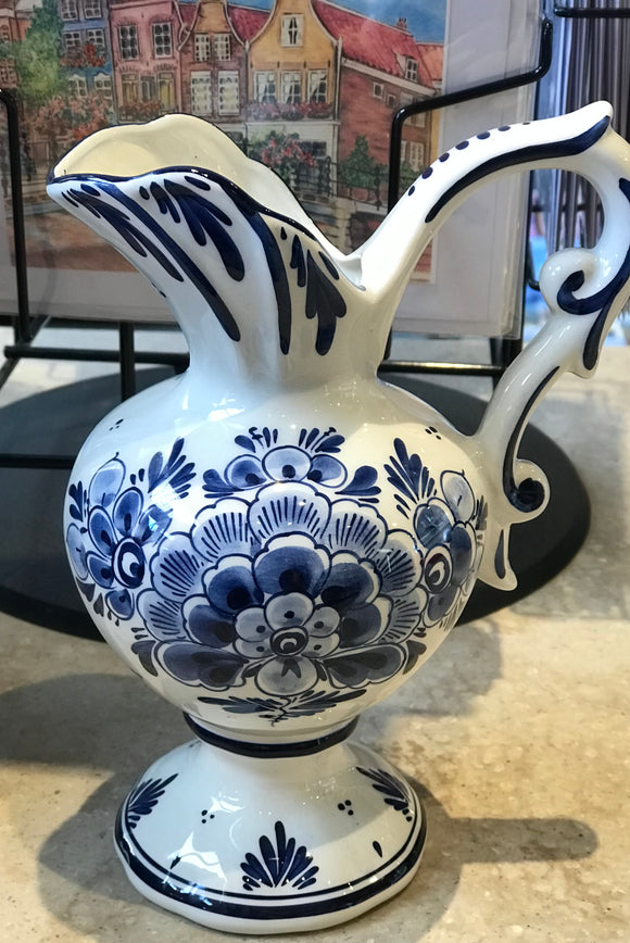 Delft Blue Flower Vase 8”