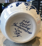 Delft blue wind mill Vase 8”