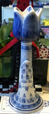 Delft Blue Tulip Candle holder 9”